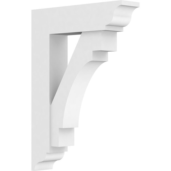Ekena Millwork Standard Merced Architectural Grade PVC Bracket with Traditional Ends, 3"W x 16"D x 22"H BKTP03X16X22MRC01 - main
